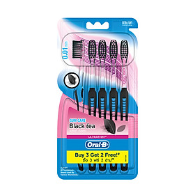 Vỉ 5 Bàn Chải Oral-B Tinh Chất Trà Đen (3 Cây Tặng 2)