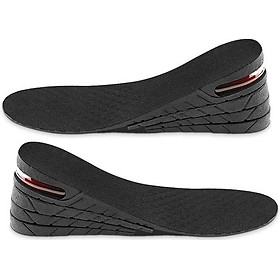 Lót giày tăng chiều cao không khí nguyên bàn 4 lớp cao 8 cm (Màu Đen, Size 35-44)