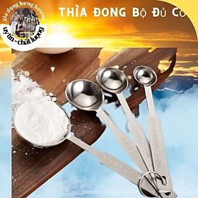 Mua Muỗng/ thìa đong định lượng inox không gỉ bộ 4 cây (15ml / 5ml / 2.5ml / 1.25ml)