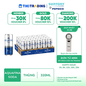 Thùng 24 Lon Nước Uống Có Gaz Aquafina Soda (320ml/lon)