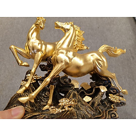 Tượng ngựa dát vàng 24k(32x30x20cm) MT Gold Art- - Hàng chính hãng, trang trí nhà cửa, phòng làm việc, quà tặng sếp, đối tác, khách hàng, tân gia, khai trương 