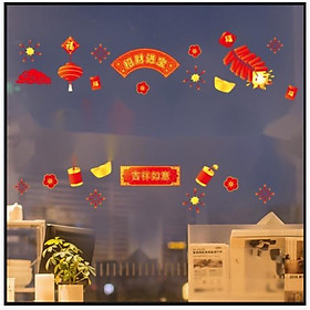 Mua Decal trang trí Tết Hít Tĩnh Điện - Rèm phụ kiện tết đỏ xinh