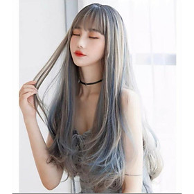 Tóc giả xám linefreeship 50któc giả line xanh cao câp-tặng lưới chùm tóc