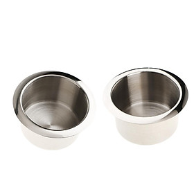 2x Stainless Steel Cup Drink Holder for Marine Car Truck Camper RV Polished