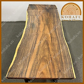 Mua Mặt bàn gỗ me tây nguyên tấm vân nhuyễn  mặt bàn ăn gia đình  dài 205 x rộng (77-75-77) x dày 4 (cm)