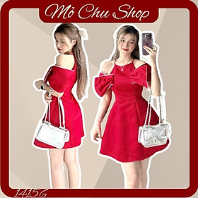 ĐẦM XOÈ CỔ YẾM PHỐI NƠ VIỀN 14156
