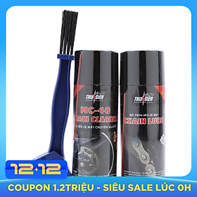 Bộ Combo Dưỡng sên Thunder Chain Lube 400ml, Vệ sinh sên MC-40 400ml tặng bàn chải chà sên 3D