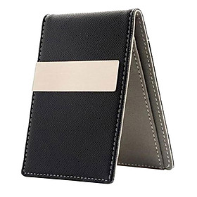 Two-  Color Mens Leather Money Clip Slim Wallets Credit Card Red