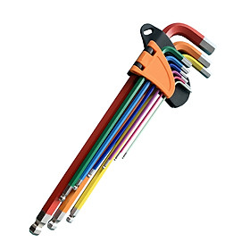 Bộ lục giác 9 chi tiết nhiều màu thép Crv chống mài mòn thiết kế thông minh thuận tiện cho xưởng sửa chữa thợ chuyên nghiệp