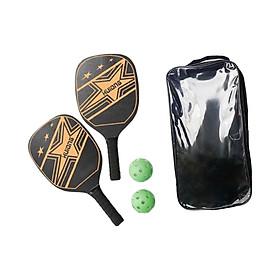 2Pieces Pickleball Paddles with 2Pcs Balls and Carry Bag Pickleball Racquets