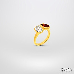 Nhẫn Nữ Danny Jewelry Bạc 925 Đính Đá Garnet/Zircon Xi Vàng 18k N0083