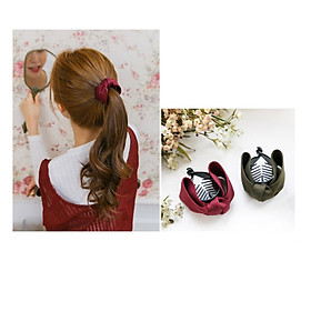 Set 2 kẹp tóc phong cách Hàn Quốc- Kẹp tóc đuôi ngựa- Bộ 2 kẹp tóc nơ xoắn, giao 2 màu khác nhau+ Tặng kèm dây cột tóc, màu ngẫu nhiên