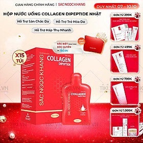 (New) Nước uống Collagen dipeptide 15 túi Sắc Ngọc Khang tinh khiết nhập khẩu từ Nhật Bản, đạt chuẩn hàm lượng hấp thụ nhanh & vượt trội giúp trẻ hóa làn da - săn chắc và sáng mịn