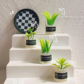 1:12 Scale Dolls House Miniature Plants Model Tiny Bonsai Ornament for Dollhouse Craft Landscape Decors