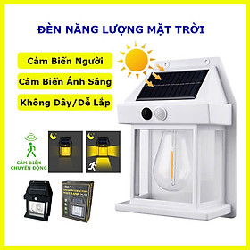 Đèn năng lượng mặt trời cảm biến ánh sáng tự động bật tắt, đèn mặt trời cảm biến hồng ngoại trang trí sân vườn 3 chế độ, ánh sáng vàng-BK888