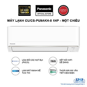 Máy lạnh/ Điều hòa Panasonic Inverter CU/CS-PU9AKH-8 - Công suất 1HP - Một chiều - Lọc không khí bụi mịn - Wifi