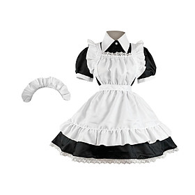 Classic Maid Costume for Halloween Fancy Dress Japanese Anime Outfit Party S