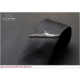 Kẹp cà vạt nam bản TRUNG, LỚN ( 56cm), Kẹp Cavat hình họa tiết chiếc thuyền cao cấp - tặng kèm hộp nhỏ