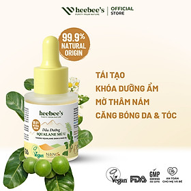 Dầu Dưỡng Thuần Chay Squalane Mù U Heebee’s Booster Oil Cấp Ẩm, Căng Bóng, Mờ Thâm Nám, Phục Hồi Tái Tạo Da & Tóc 20ml