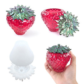 DIY Epoxy Resin Jewelry Box Model Silicone Resin Casting Model Trinket Holder 3D Silicone Fruit Storage Jar for Flower Pot, Candle Making