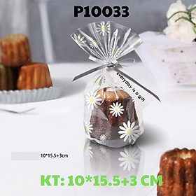 Túi Đựng Bánh Quy Bánh Madeleines Trong Suốt Dạng Đứng Có Kèm Dây Buộc Họa Tiết - P10034