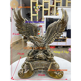 Tượng Đại Bàng Tung Cánh Bằng Đồng Màu Nâu Kích Thước:38x20x45cm, Nặng 8,5kg
