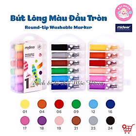 Bút Lông Màu Nước Round-tip Washable Marker, Bút Chấm Màu Đồ Dùng Học Tập Cho Bé - Mideer