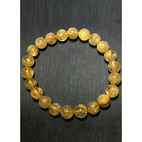 Vòng Tay Nam Đá Thạch Anh Tóc Vàng Tự Nhiên 8mm