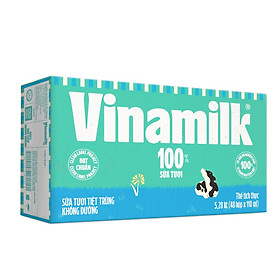Thùng 48 Hộp Sữa tươi tiệt trùng Vinamilk 100% Không đường 110ml