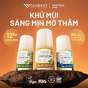 Serum Khử Mùi Thảo Dược Thuần Chay Lá Trầu Cam Thảo Heebee’s Lăn Khử Mùi, Dưỡng Sáng, Mờ Thâm, Ngăn Mùi 12H 30ml