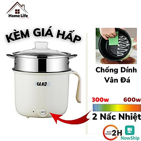 Mua Nồi Nấu Cơm Mini Mandeli  Ăn Lẩu  Chiên  Xào  Hấp - Nồi Chống Dính Vân Đá Dung Tích 1 8l Kèm Giá Hấp Đa Năng