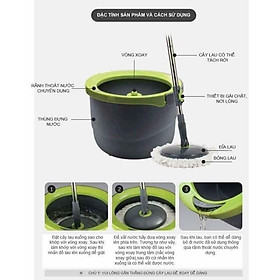Mua Bộ lau nhà Lock & Lock đa năng tiện dụng gồm chổi lau cán inox  thùng chứa và vắt khô  kèm 2 bông lau siêu sạch