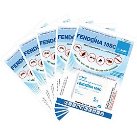 Combo 5 gói thuốc diệt muỗi, gián, kiến, ruồi, bọ chét, kiến ba khoang Fendona 10SC (5ml) (Bao bì mới)