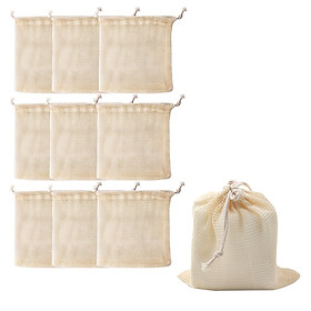 10 cái túi lưới cotton lưu trữ đa năng