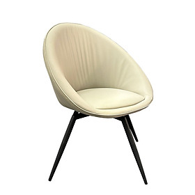 Ghế tiếp khách nệm da PVC CRAB 6A-P Nội thất Capta Ghế làm việc nệm thân xoay 360 độ tiện lợi chân sắt sơn màu đen tại HCM