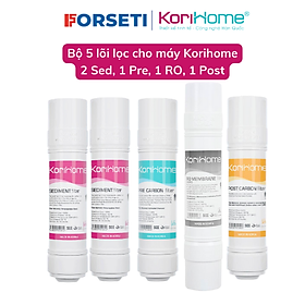 Combo 5 lõi Korihome bao gồm 2 sediment + 1 pre + 1R.O + 1 Post) - Hàng chính hãng