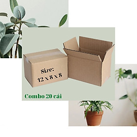 Combo 20 Hộp Giấy Carton Đóng Gói Hàng Hộp Đựng Hàng Chắc Chắn Cứng Cáp 12x8x8cm