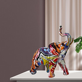 Colorful Elephant Statue Art Decorative Resin for Table Party Decor