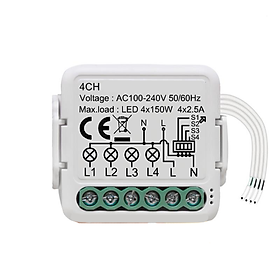Mua Công Tắc Module 4 Cổng Hỗ Trợ Công Tắc Tay Điều Khiển Trên Ứng Dụng Tuya 4CH