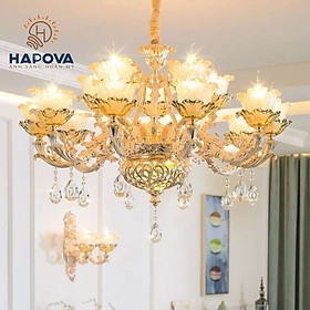 Đèn chùm phòng khách 15 tay HAPOVA JITAS 6030 + Tặng kèm bóng led