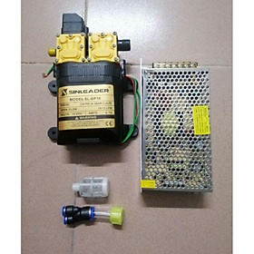Mua Máy bơm nước đôi mini 12v+nguồn 220v10a phun sương  rửa xe áp lực cao   tưới cây tự ngắt  máy bơm đôi tăng áp Sinleader