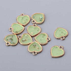 10 Pieces Add Dried Flower Craft Pendant Charm Pendant Beads DIY Jewelry Findings, Light Green