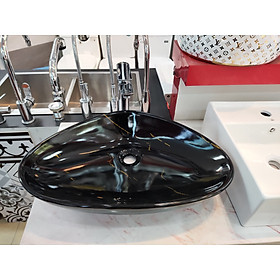 Mua CHẬU LAVABO ĐẶT BÀN HÌNH TAM GIÁC VÂN ĐÁ MÀU ĐEN VÂN KHÓI TINH SẢO