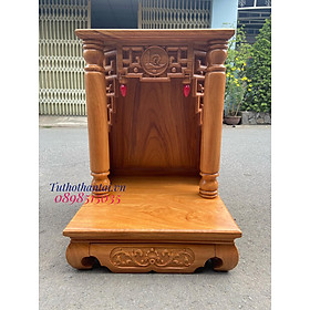 Mua Bàn thờ thần tài ông địa gỗ Gõ Đỏ cột Tròn trơn 48 X 68CM ( Hàng loại 1 )