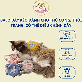 Balo yếm kèm dây dắt dành cho thú cưng, thời trang, có thể điều chỉnh dây