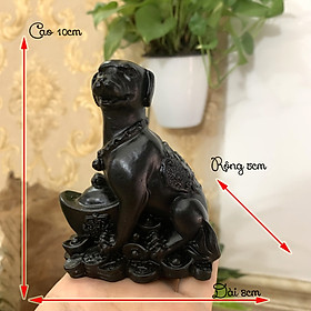 Tượng đá trang trí con chó giữ tài lộc phong thủy cho gia chủ trang trí để bàn làm việc  | Chiều Cao 10cm