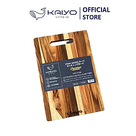 Thớt gỗ teak vân ngang Kaiyo, hình chữ nhật 30 x 20 x 1,4cm