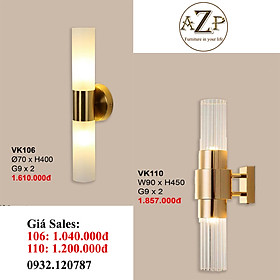 AZP - ĐÈN ỐP VÁCH / ĐÈN TRANG TRÍ / ĐÈN TREO TƯỜNG PHÒNG KHÁCH, PHÒNG NGỦ, NHÀ HÀNG, KHÁCH SẠN AZP-VK106 / VK110 phong cách đương đại, hàng nhập khẩu AZP