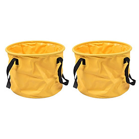 2pcs Collapsible Fishing Bucket Outdoor Camping Fish Water Bucket Yellow 30L