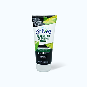 Sữa Rửa Mặt ST.IVES Blackhead Clearing Oil - Free Green Tea & Bamboo Scrub Trà Xanh Than Tre (170g)